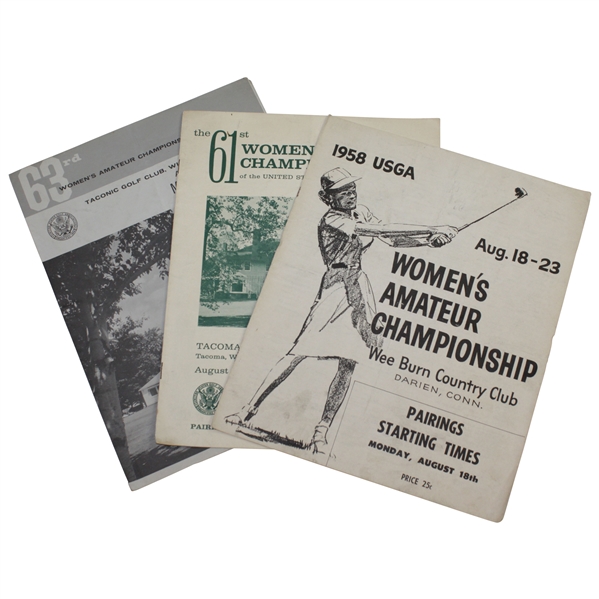 1961 Women's Amateur Championship Program with 1958 & 1963 Starting Times Booklets