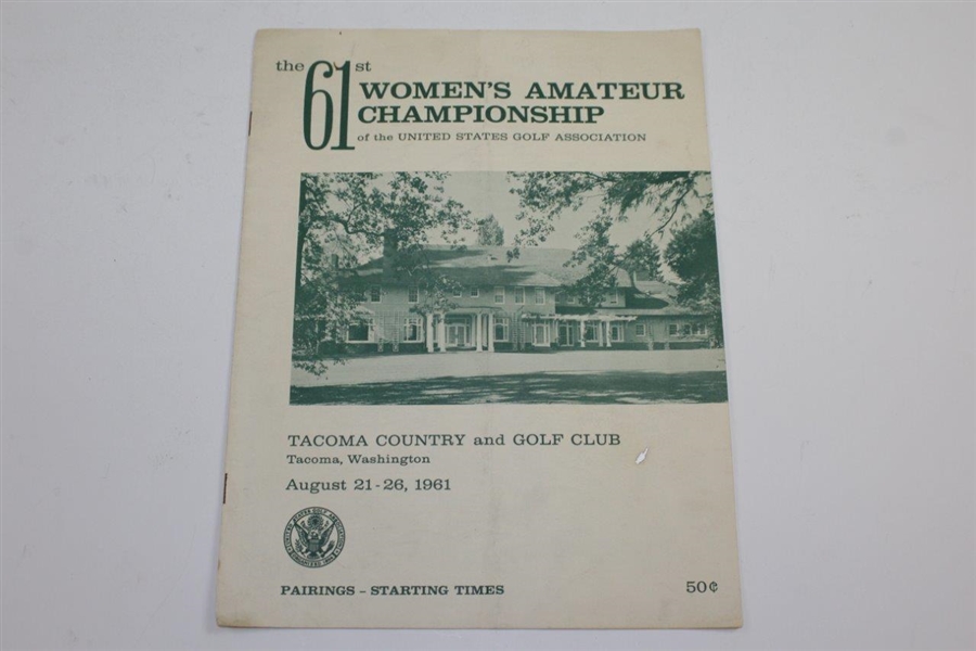 1961 Women's Amateur Championship Program with 1958 & 1963 Starting Times Booklets