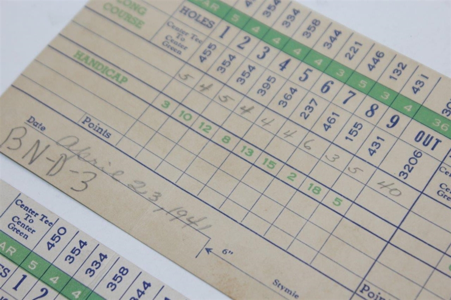 1941 & 1943 Women's Amateur/Pro Golfer Ruth Wilcox Miami Country Club Scorecards