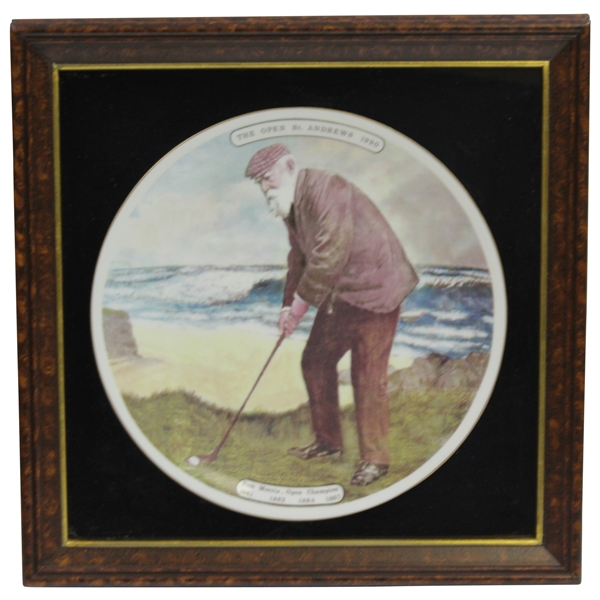 1990 The OPEN Tom Morris Champion St Andrews China Porcelain Plate in Wood Display Box