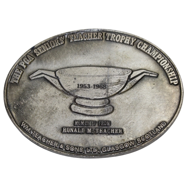 Rod Munday's The PGA Seniors' Teacher Trophy Championship Memento from Ronald M. Teacher 1953-1968