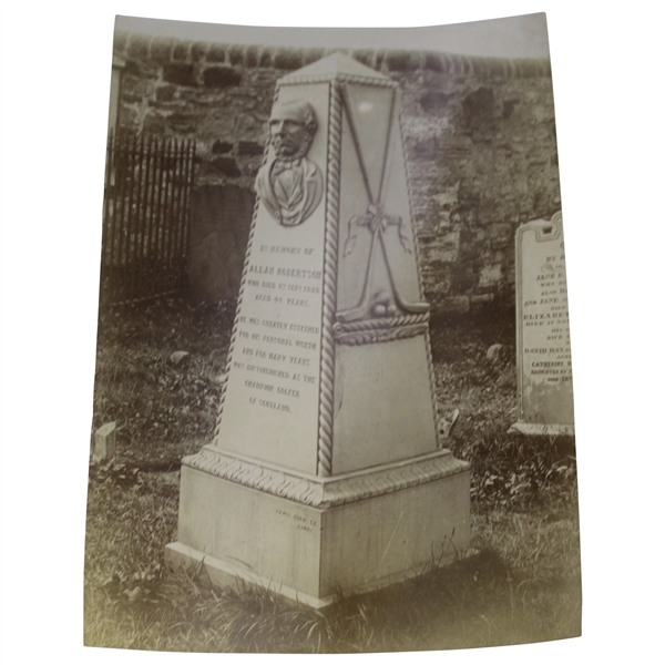 Allan Robertson's St. Andrews Grave in Church Yard Arthur Ullyett Original Photo - Victor Forbin Collection