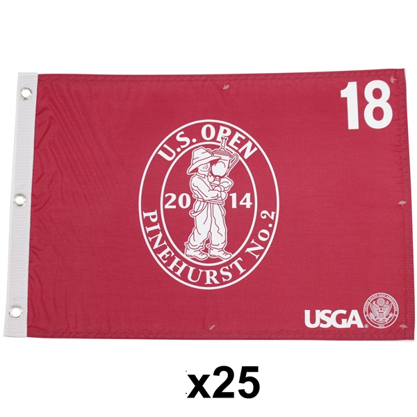Twenty-Five 2014 US Open Championship at Pinehurst No. 2 Red Screen Flags (25)