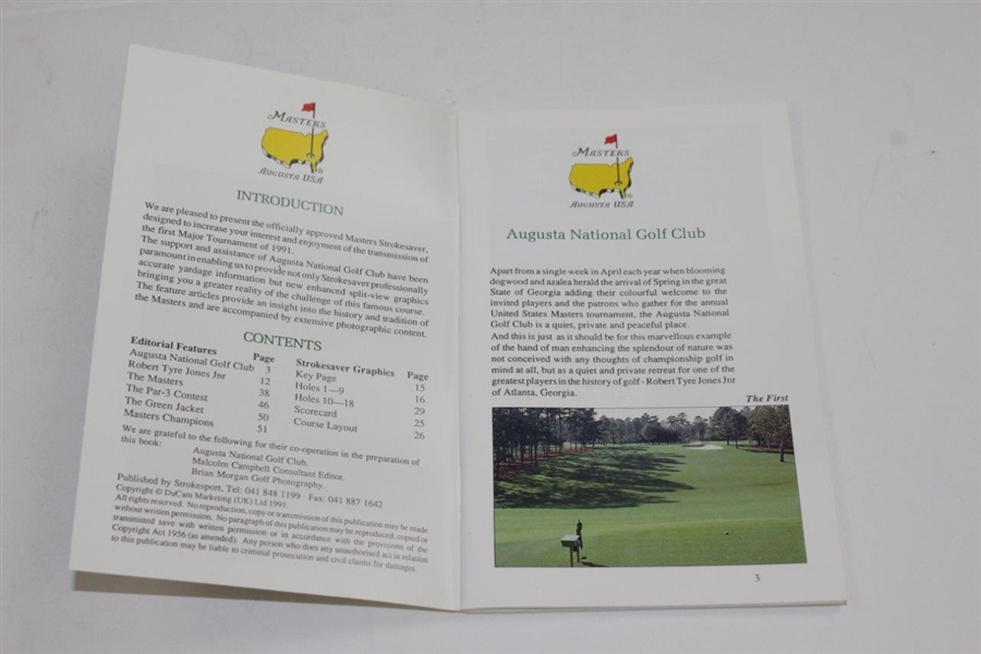 Augusta National Golf Club 'Masters' Strokesaver Golf Course Guide