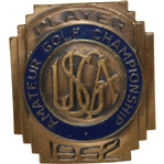 Jack Westlands Personal 1952 US Amateur Winners Contestant Badge - Seattle Golf Club