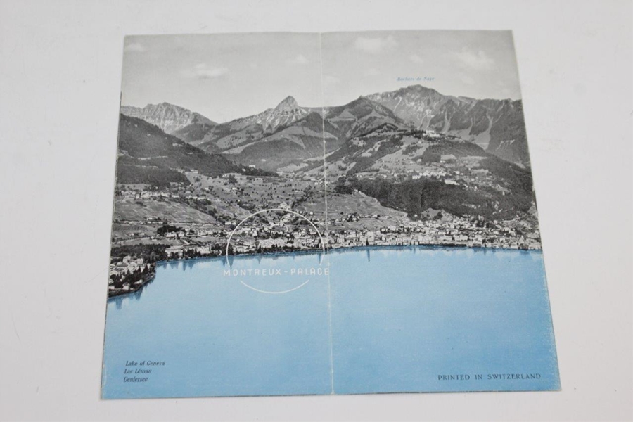 Vintage Switzerland Montreux Palace Booklet with Golf Themed Cover