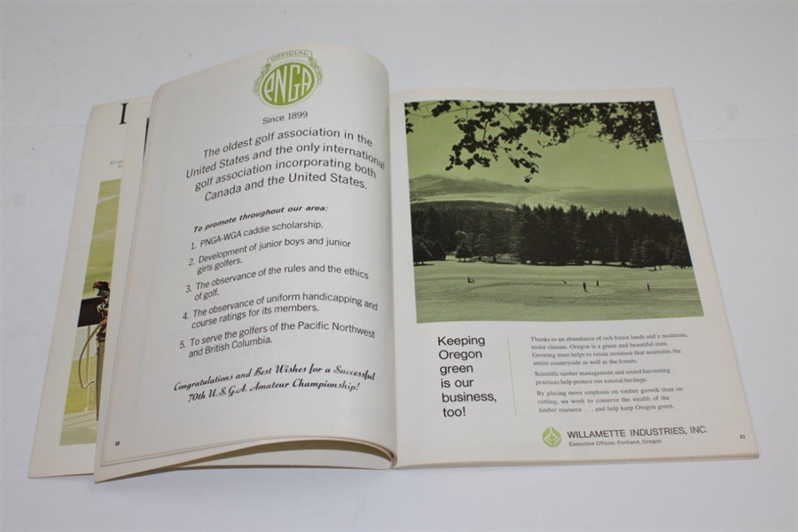 1970 US Amateur Championship at Waverley Country Club Official Program - Lanny Wadkins Winner