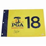 Collin Morikawa Signed 2020 PGA Championship at Harding Park Yellow Screen Flag JSA #JJ66324