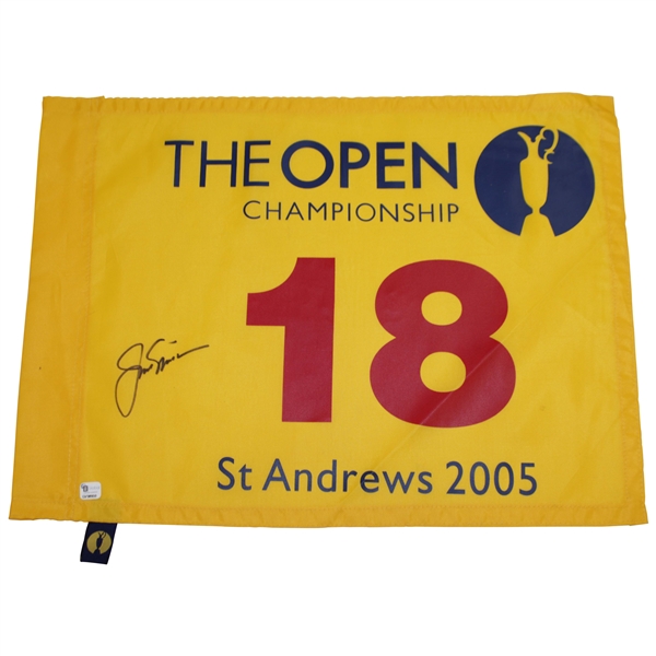 Jack Nicklaus Signed 2005 The OPEN Championship at St. Andrews Screen Flag JSA ALOA