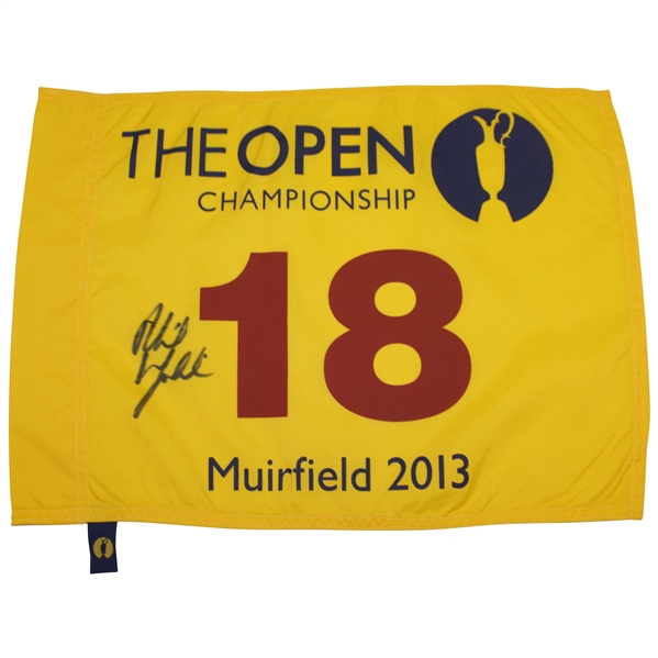 Phil Mickelson Signed 2013 The OPEN Championship at Muirfield Screen Flag JSA ALOA