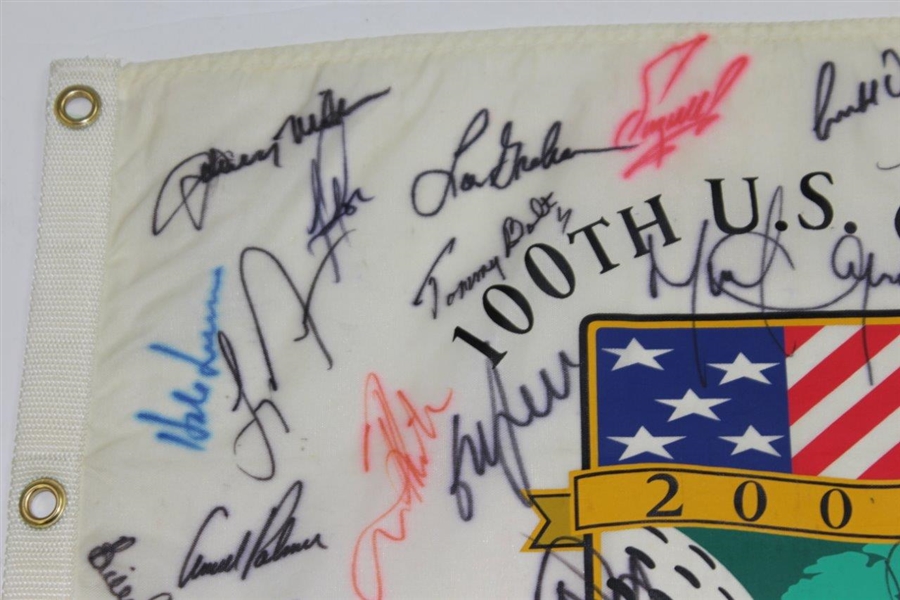 US Open Champs Signed 2000 US Open at Pebble Beach Flag - Signed by 40! JSA ALOA