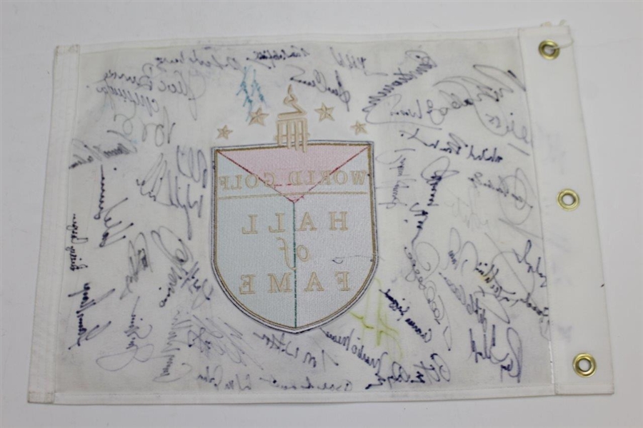 World Golf Hall of Fame Embroidered Flag Signed by 44 Members Including Big 3! JSA ALOA