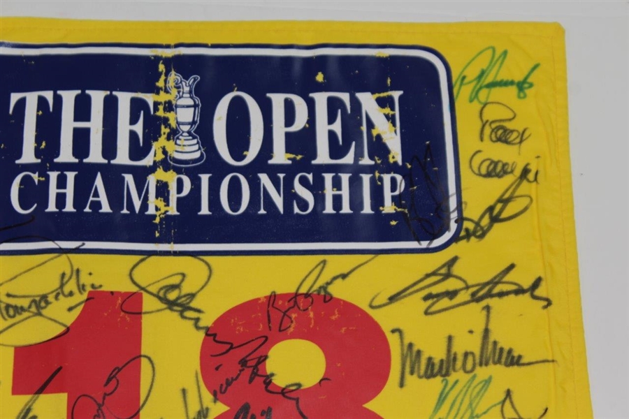 OPEN Champs Signed 1999 OPEN at Carnoustie Screen flag - Signed by 40! JSA ALOA