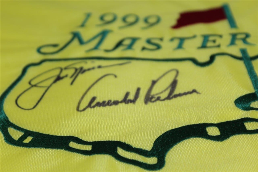 Arnold Palmer & Jack Nicklaus Signed 1999 Masters Embroidered Flag JSA ALOA