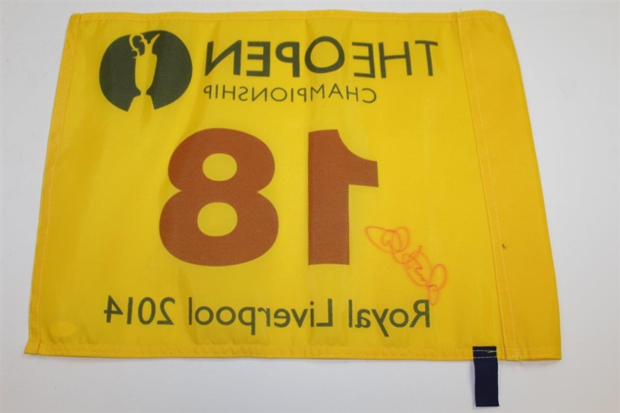 Rory McIlroy Signed 2014 The OPEN at Royal Liverpool Screen Flag JSA #V87399