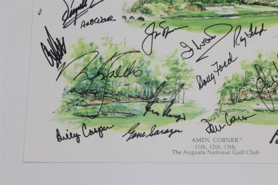 Multi-Signed Amen Corner Print by Nicklaus & Twenty other Past Champs JSA ALOA