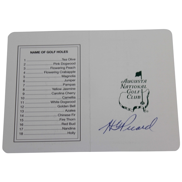 Henry 'H.G.' Picard Signed Augusta National Golf Club Scorecard JSA ALOA