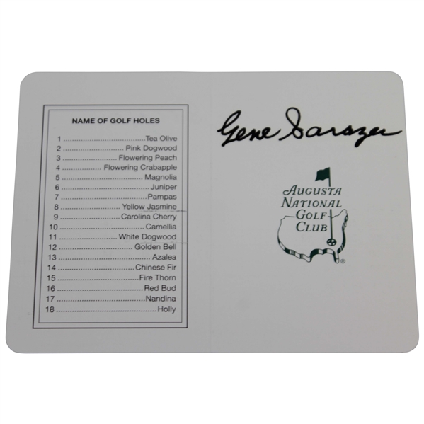 Gene Sarazen Twice-Signed Augusta National Golf Club Scorecard JSA ALOA
