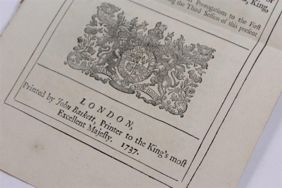 1737 Act of Edinburgh Printed by John Baskett the King's most Excellent Majesty - John Porteous Murder Content