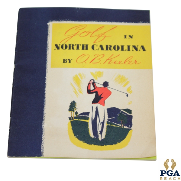 1938 'Golf in North Carolina' by O.B. Keeler with Letter to Otto Probst Signed by Keeler JSA ALOA