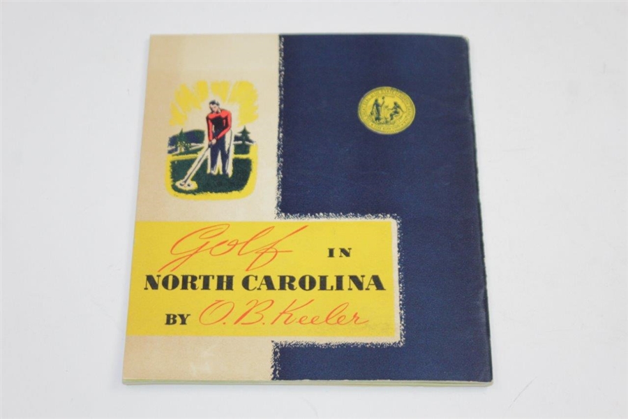 1938 'Golf in North Carolina' by O.B. Keeler with Letter to Otto Probst Signed by Keeler JSA ALOA