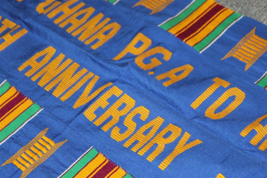 'Greetings From Ghana P.G.A. to America P.G.A. On Your 80th Anniversary Gifted Cloth Banner - 1996