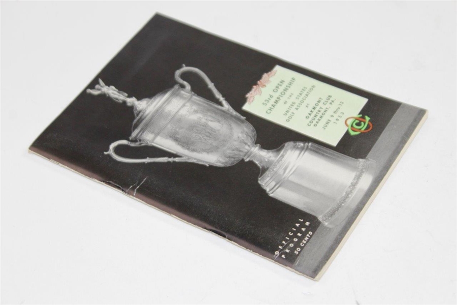 1953 US Open at Oakmont Country Club Official Program with Grounds Ticket - Ben Hogan Winner