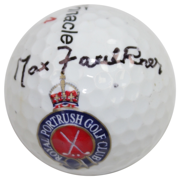Max Faulkner Signed Royal Portrush Golf Club Logo Golf Ball JSA ALOA