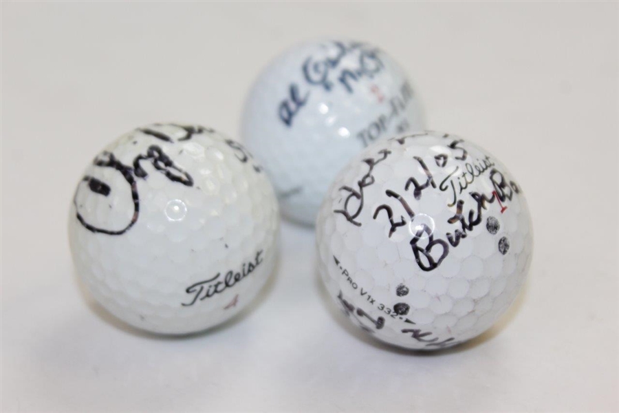 Chip Beck & Al Geiberger Signed '59' Noted Golf Balls with Butch Baird Signed Hole-In-One Ball! JSA ALOA