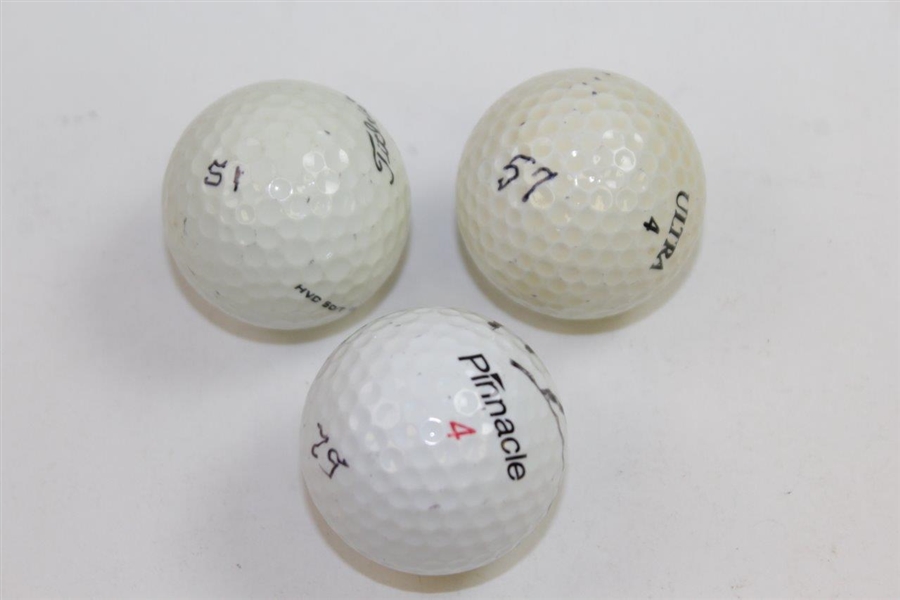 Masters Champs Bernhard Langer, Larry Mize, & Sergio Garcia Signed Golf Balls JSA ALOA