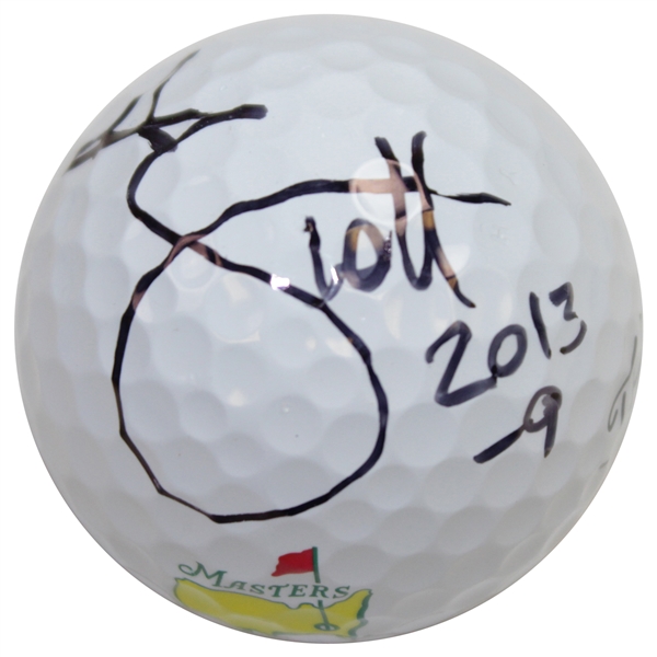 Adam Scott Signed Masters Logo Golf Ball with '2013' & '-9' JSA #HH25682