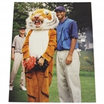 Tiger Woods Classic Signed 8x10 Photo with Tiger Mascot! JSA ALOA