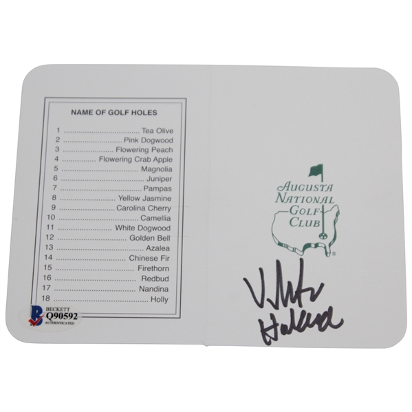 Viktor Hovland Signed Augusta National Golf Club Scorecard BECKETT #Q90592