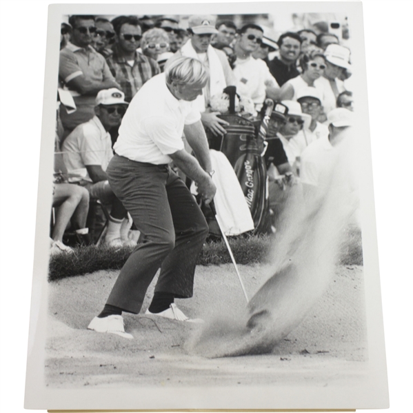 Jack Nicklaus PGA Championship Wire Photo Blasting Out of Sand 8/15/70