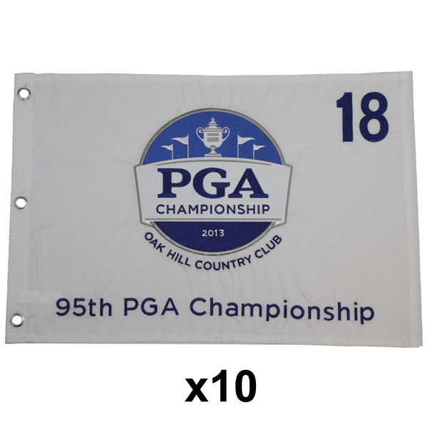 Ten 2013 PGA Championship at Oak Hill Embroidered White Flags (10)