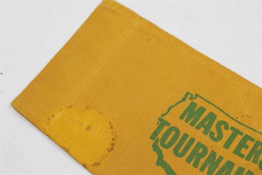 Vintage Mustard Yellow with Green Logo Chair Back Fabric