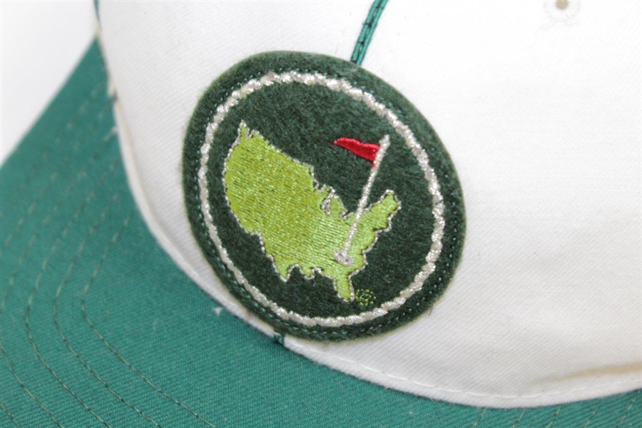 Masters Tournament Vintage Circle Patch Pinstripe Green/White Hat