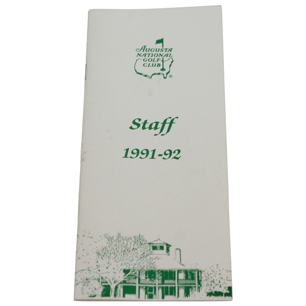 Augusta National Golf Club 1991-1992 Staff Booklet