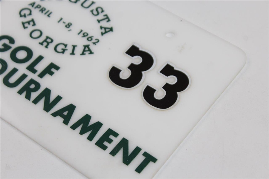 1962 Masters Golf Tournament #33 License Plate