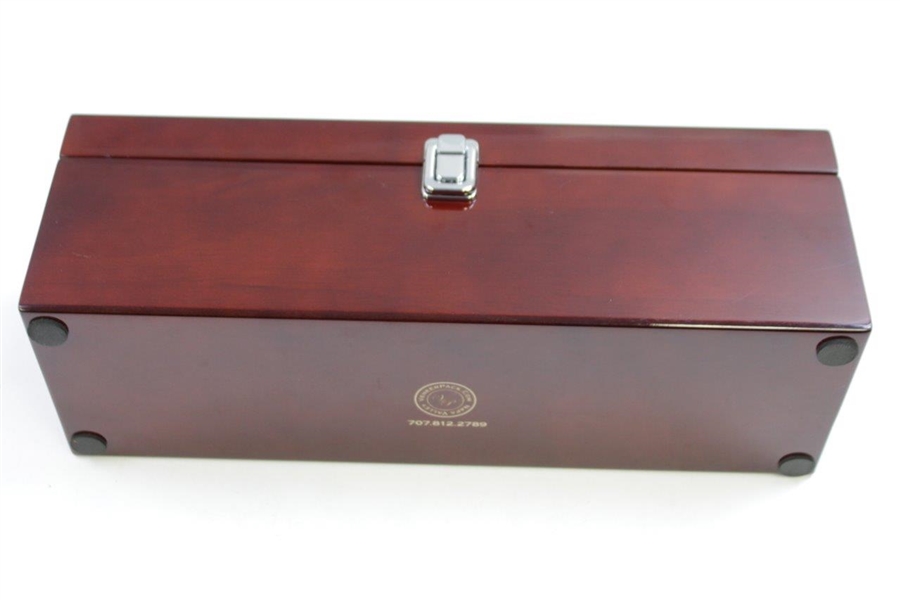Masters Mahogany Wood Deluxe Wine Box with Tool: Opener, Stopper, Pourer, & Foil Cutter