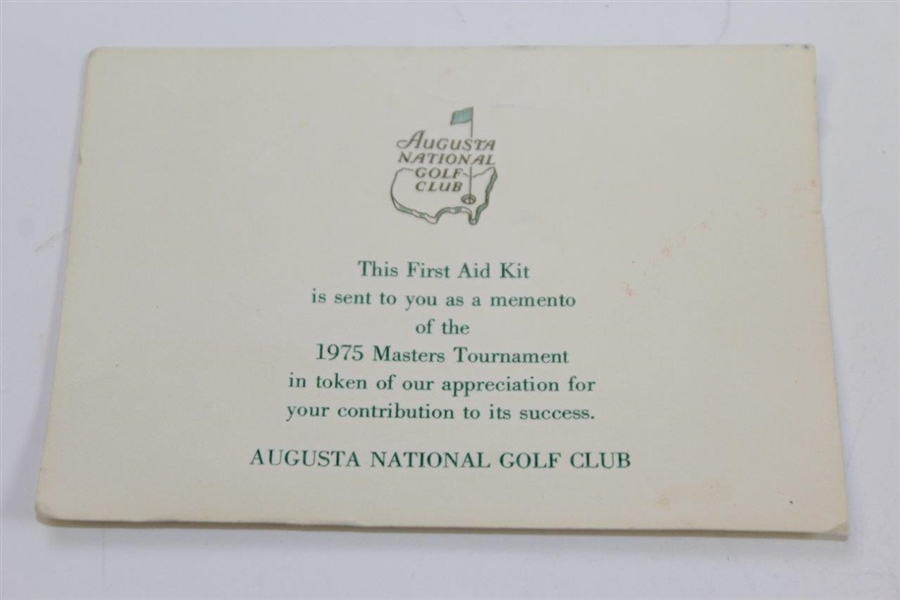 1975 Augusta National Golf Club Masters Member Gift - Complete First Aid Kit Set with Card