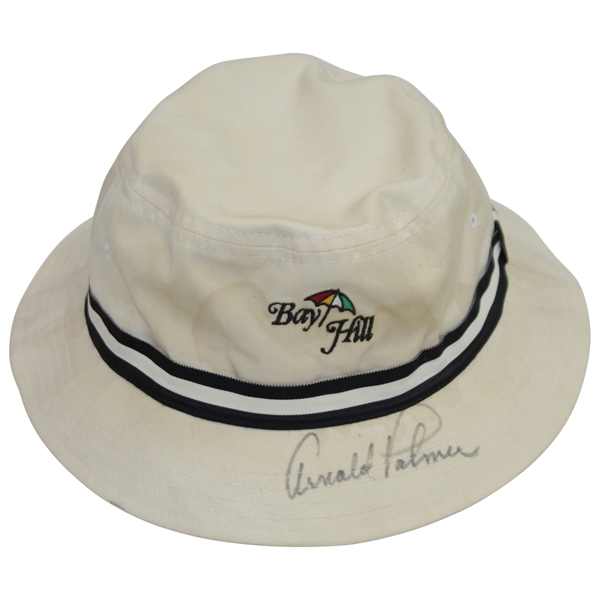 Arnold Palmer Signed Bay Hill Logo XL Bucket Hat JSA ALOA