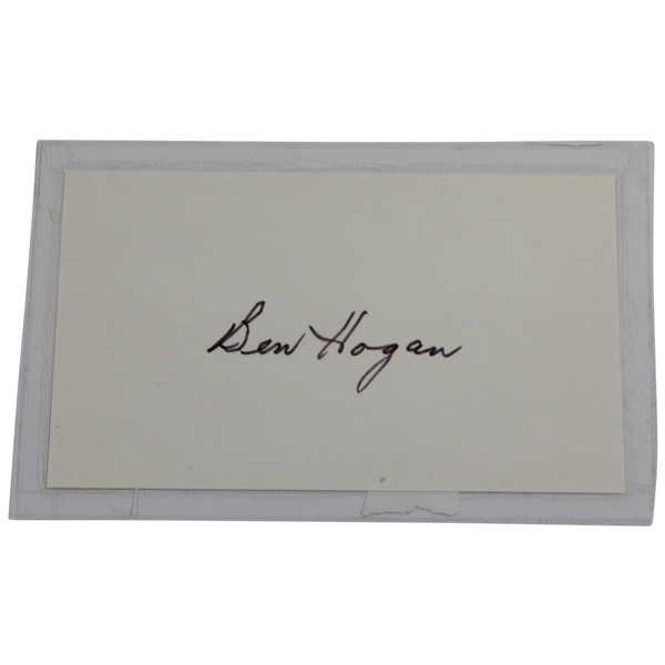 Ben Hogan Signed 3x5 Card - Laminated JSA ALOA