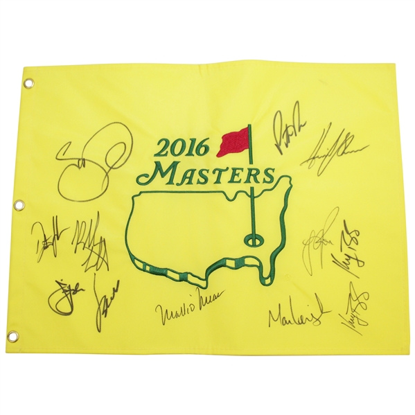 2016 Masters Embroidered Field Flag Signed by Eleven Stars JSA ALOA