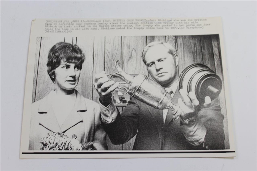 Two Jack Nicklaus at The OPEN Wire Photos 7/9/1968 & 7/17/1970 with Claret