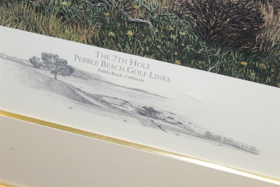 1995 Linda Hartough Signed Ltd Ed 7th Hole at Pebble Beach #269/850 - Framed