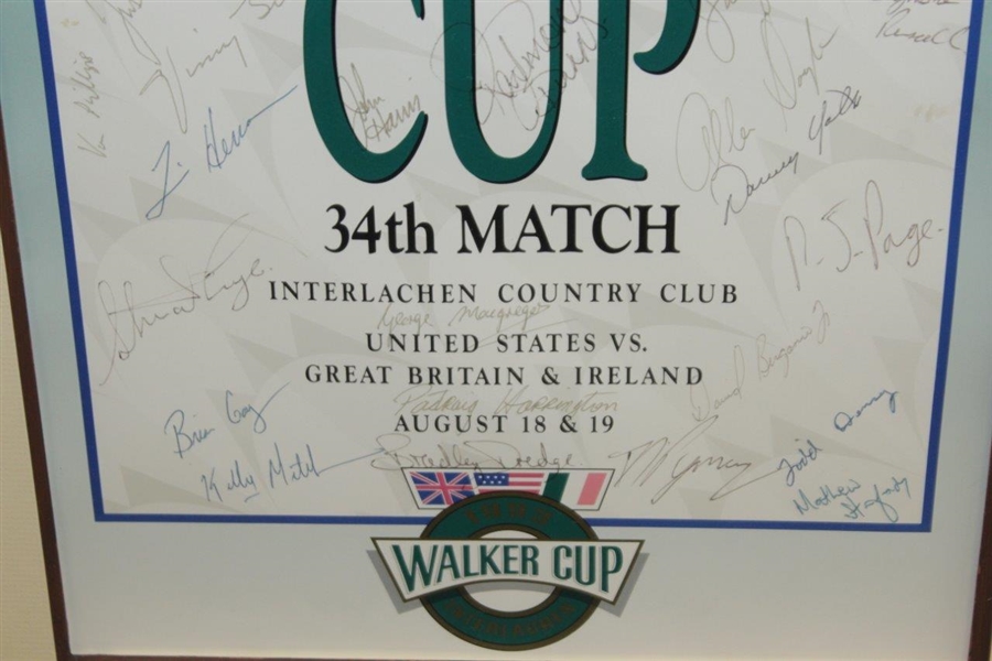 1993 Walker Cup at Interlachen CC Poster Signed by Both Teams - Framed JSA ALOA