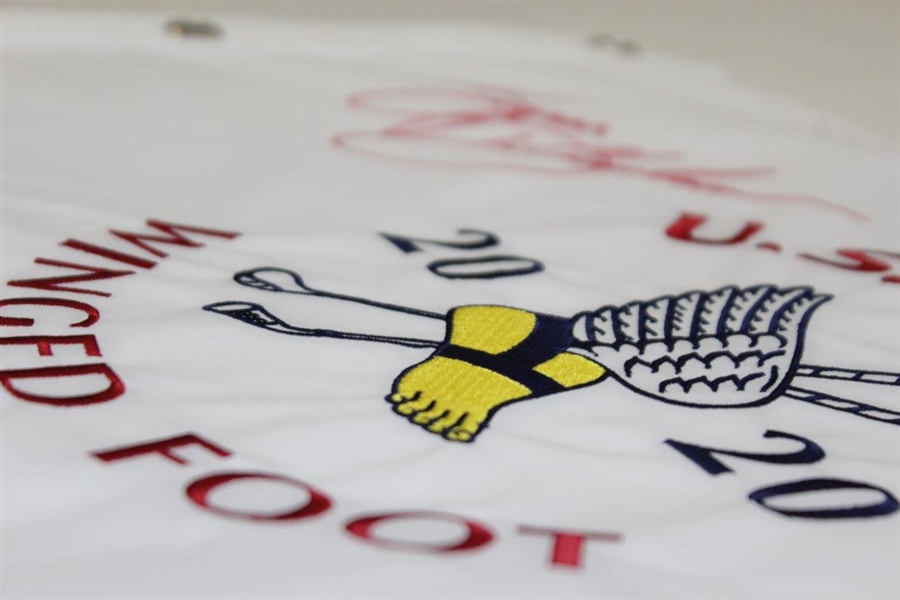 Bryson Dechambeau Signed 2020 US Open at Winged Foot Embroidered Flag JSA ALOA
