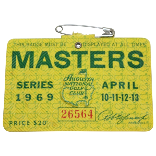1969 Masters Tournament SERIES Badge #26564