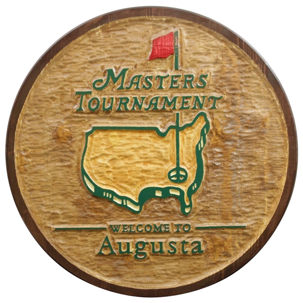 Masters Tournament 'Welcome to Augusta' Wood Carved Media Promo Sign